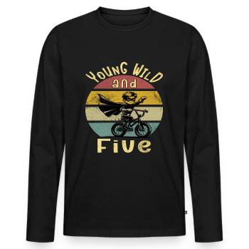 5 Birthday Bmx 5 Years Kids Gift - Men's Premium Organic Long Sleeve Shirt - black - Front - Nico (187cm)