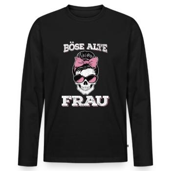 Evil Old Woman - Men's Premium Organic Long Sleeve Shirt - black - Front - Nico (187cm)