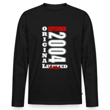 20th birthday 2004 Legendary since September 2004 - Men's Premium Organic Long Sleeve Shirt - black - Front - Nico (187cm)