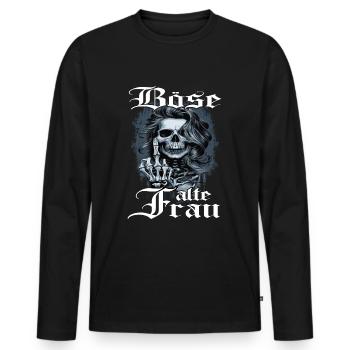 Evil Old Woman Skull - Men's Premium Organic Long Sleeve Shirt - black - Front - Nico (187cm)