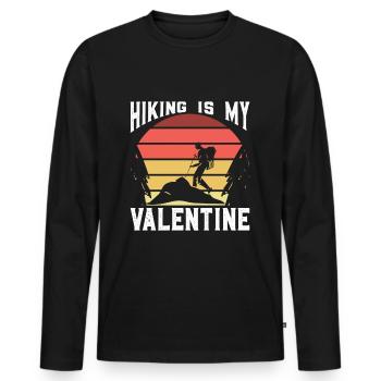 I love you in the mountains Valentine Gift Hiking - Men's Premium Organic Long Sleeve Shirt - black - Front - Nico (187cm)