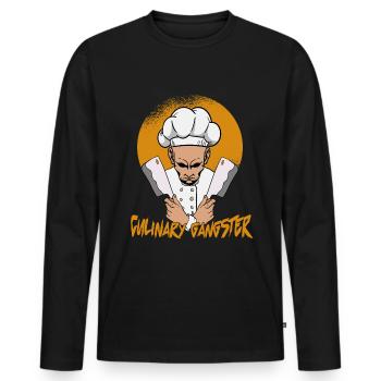 cook gangster cooking - Men's Premium Organic Long Sleeve Shirt - black - Front - Nico (187cm)