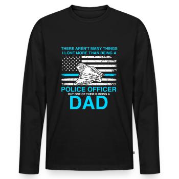Vater Polizist Geschenk Vater Polizei - Männer Premium Bio Langarmshirt - Schwarz - Vorne - Nico (187cm)