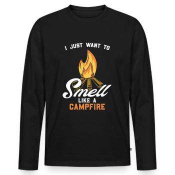 Camping Campfire Camping Camping Holidays - Men's Premium Organic Long Sleeve Shirt - black - Front - Nico (187cm)