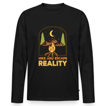 Randonnée Randonnée Vacances Wanderer Spruch - T-shirt manches longues Premium bio Homme - noir - Devant - Nico (187cm)