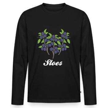 Blackthorn Autumn Fruit Sloe - Men's Premium Organic Long Sleeve Shirt - black - Front - Nico (187cm)