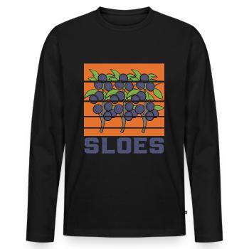 Blackthorn Autumn Fruit Sloe - Men's Premium Organic Long Sleeve Shirt - black - Front - Nico (187cm)