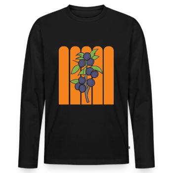 Blackthorn Autumn Fruit Sloe - Men's Premium Organic Long Sleeve Shirt - black - Front - Nico (187cm)