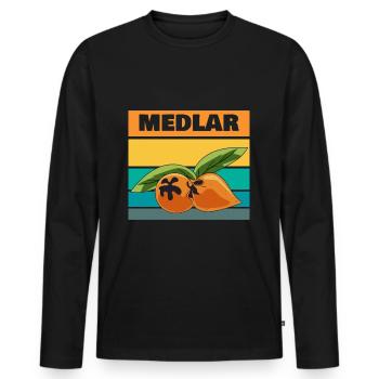 medlar autumn - Men's Premium Organic Long Sleeve Shirt - black - Front - Nico (187cm)