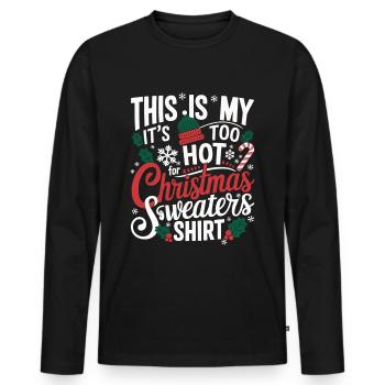 Ugly Christmas Christmas Funny - Men's Premium Organic Long Sleeve Shirt - black - Front - Nico (187cm)