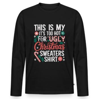 Funny Ugly Christmas Christmas - Men's Premium Organic Long Sleeve Shirt - black - Front - Nico (187cm)