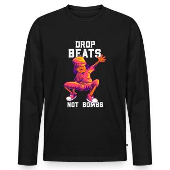 Dance HipHop - Men's Premium Organic Long Sleeve Shirt - black - Front - Nico (187cm)