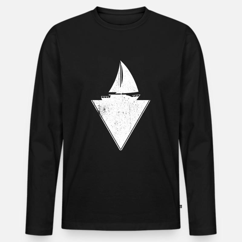 Segelboot - Männer Premium Bio Langarmshirt - Schwarz