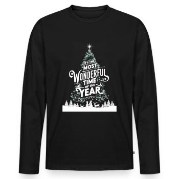 Weihnachten Schönste Zeit Des Jahres Heiligabend - Männer Premium Bio Langarmshirt - Schwarz - Vorne - Nico (187cm)