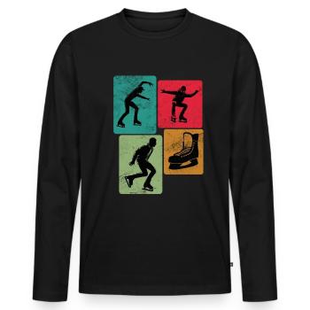 Patinage artistique Patinage artistique Patinage sur glace - T-shirt manches longues Premium bio Homme - noir - Devant - Nico (187cm)
