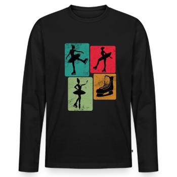 Patinage sur glace, patinage artistique, patinage sur glace - T-shirt manches longues Premium bio Homme - noir - Devant - Nico (187cm)