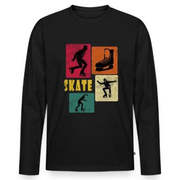 Danseurs sur glace Danse sur glace Patinage sur glace Patinage artistique - T-shirt manches longues Premium bio Homme - noir - Devant - Nico (187cm)