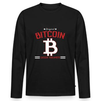 Satoshi nakamoto Profession Gift Finance Saying - Men's Premium Organic Long Sleeve Shirt - black - Front - Nico (187cm)