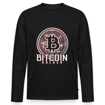 Cryptcurrency Daytrader Bitcoin Börse Wallet - Männer Premium Bio Langarmshirt - Schwarz - Vorne - Nico (187cm)