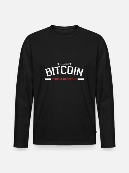 Satoshi Nakamoto Blockchain Bitcoin - T-shirt manches longues Premium bio Homme - noir