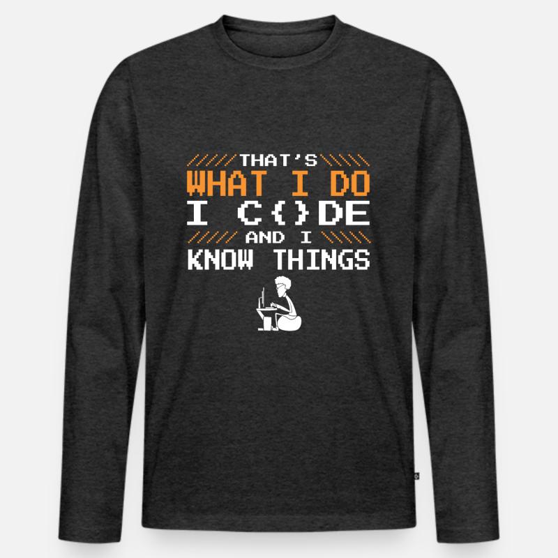 Cool Saying Developer Coding Programmer Code Men's Premium Organic Long Sleeve Shirt