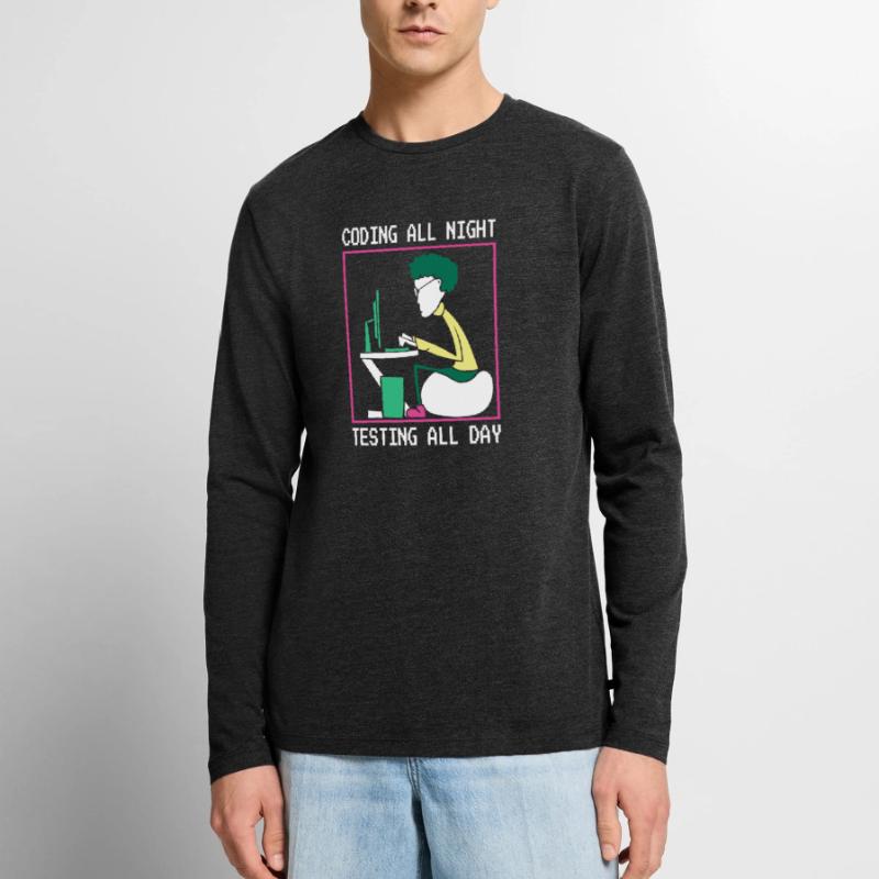 Programmierer Coden Informatiker Computer Männer Premium Bio Langarmshirt