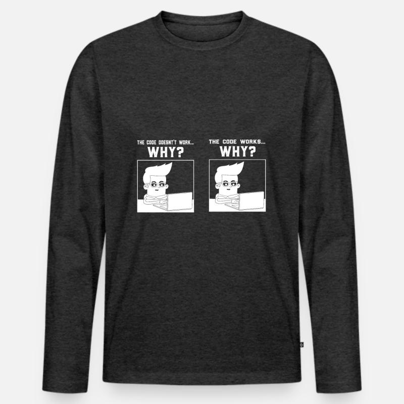 Coder Programmieren Spruch Programmierer Geschenk Männer Premium Bio Langarmshirt