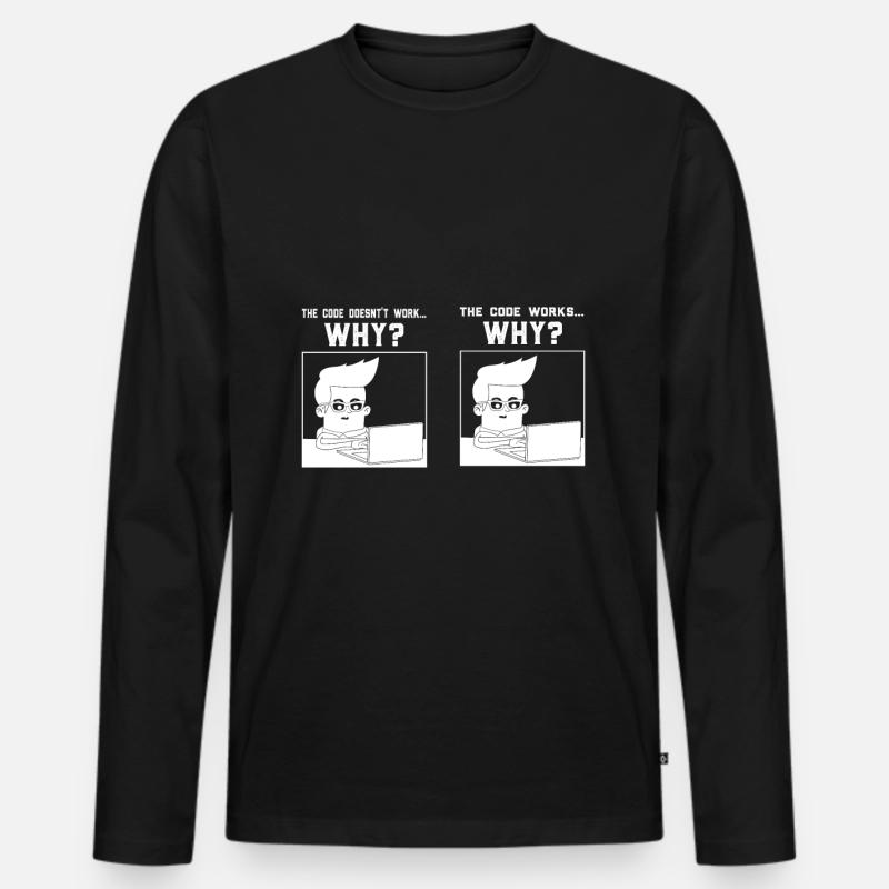 Coder Programmieren Spruch Programmierer Geschenk Männer Premium Bio Langarmshirt