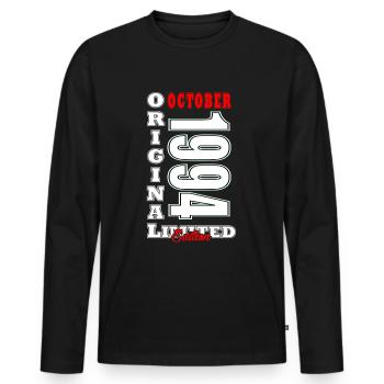 October 1994 Birthday Gift 1994 October - Men's Premium Organic Long Sleeve Shirt - black - Front - Nico (187cm)