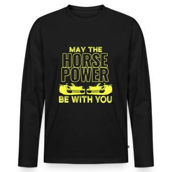 Voiture de sport Accelerate Racer Voiture de course Cadeau - T-shirt manches longues Premium bio Homme - noir - Devant - Nico (187cm)