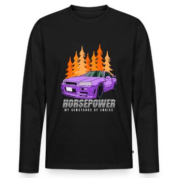 Sports Car Driver Saying Vehicle Racer Car - Men's Premium Organic Long Sleeve Shirt - black - Front - Nico (187cm)