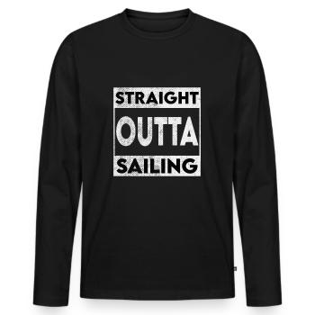 Voile Dicton Capitaine Voilier Marin - T-shirt manches longues Premium bio Homme - noir - Devant - Nico (187cm)