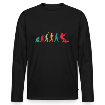 Evolution Wakeboarder Wakeboard Wakeboarding - T-shirt manches longues Premium bio Homme - noir - Devant - Nico (187cm)