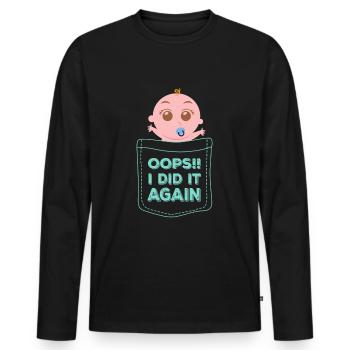 Pregnancy Pregnant Baby Saying Gift - Men's Premium Organic Long Sleeve Shirt - black - Front - Nico (187cm)