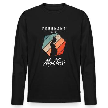 Saying Pregnancy - Men's Premium Organic Long Sleeve Shirt - black - Front - Nico (187cm)
