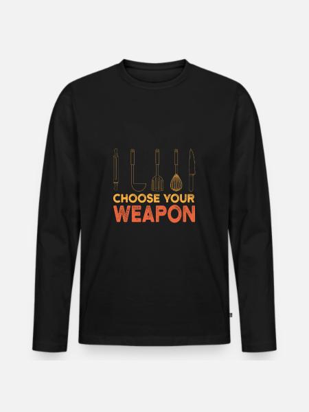 Koch Kochen Spruch Geschenkidee - Männer Premium Bio Langarmshirt - Schwarz