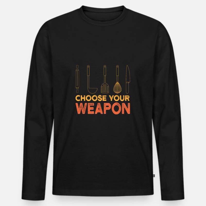 Koch Kochen Spruch Geschenkidee - Männer Premium Bio Langarmshirt - Schwarz