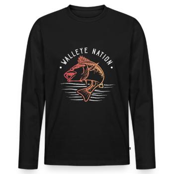 Zander Spezialist - Angeln, Angler Geschenk - Männer Premium Bio Langarmshirt - Schwarz - Vorne - Nico (187cm)