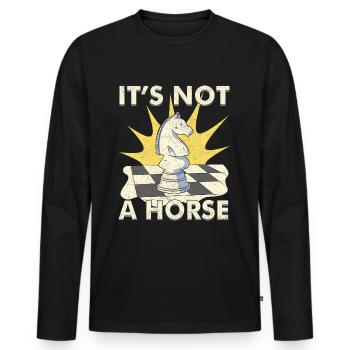 Funny Chess Player Chess Player Gift - Men's Premium Organic Long Sleeve Shirt - black - Front - Nico (187cm)