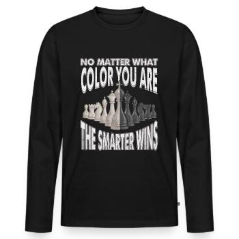 Schach Geschenk Schach lustiger Spruch - Männer Premium Bio Langarmshirt - Schwarz - Vorne - Nico (187cm)