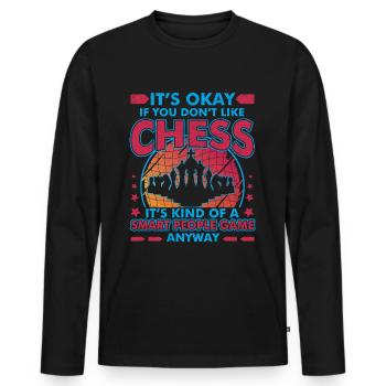 Chess Saying Funny - Smart IQ - Men's Premium Organic Long Sleeve Shirt - black - Front - Nico (187cm)