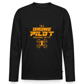 Drone Drone Drone Quadricoptère Anniversaire - T-shirt manches longues Premium bio Homme - noir - Devant - Nico (187cm)