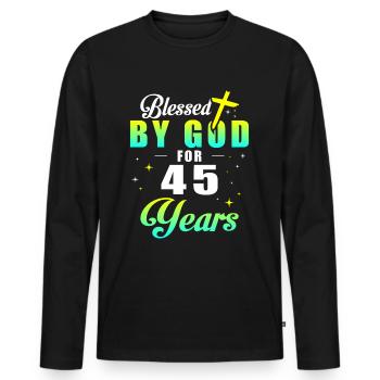 45. Geburtstag gott 45 jahren - Männer Premium Bio Langarmshirt - Schwarz - Vorne - Nico (187cm)