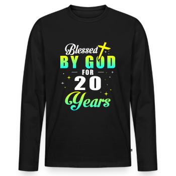 20. Geburtstag gott 20 jahren - Männer Premium Bio Langarmshirt - Schwarz - Vorne - Nico (187cm)