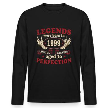 Vintage 1999 Legend Year of Birth 1999 Gift - Men's Premium Organic Long Sleeve Shirt - black - Front - Nico (187cm)