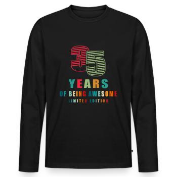 35 Years Birthday - Men's Premium Organic Long Sleeve Shirt - black - Front - Nico (187cm)