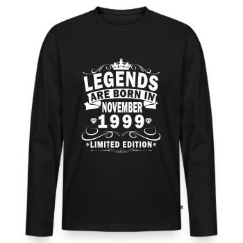 November 1999, legends were made in November 1999 - Men's Premium Organic Long Sleeve Shirt - black - Front - Nico (187cm)