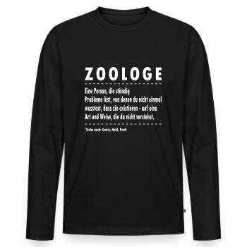 Zoologe Definition - Zoologie Zoo - Männer Premium Bio Langarmshirt - Schwarz - Vorne - Nico (187cm)