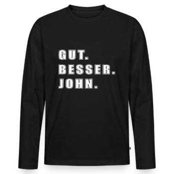 John Name Geschenk Spruch Lustig - Männer Premium Bio Langarmshirt - Schwarz - Vorne - Nico (187cm)