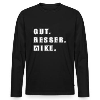 Mike Vorname Name Spruch - Männer Premium Bio Langarmshirt - Schwarz - Vorne - Nico (187cm)